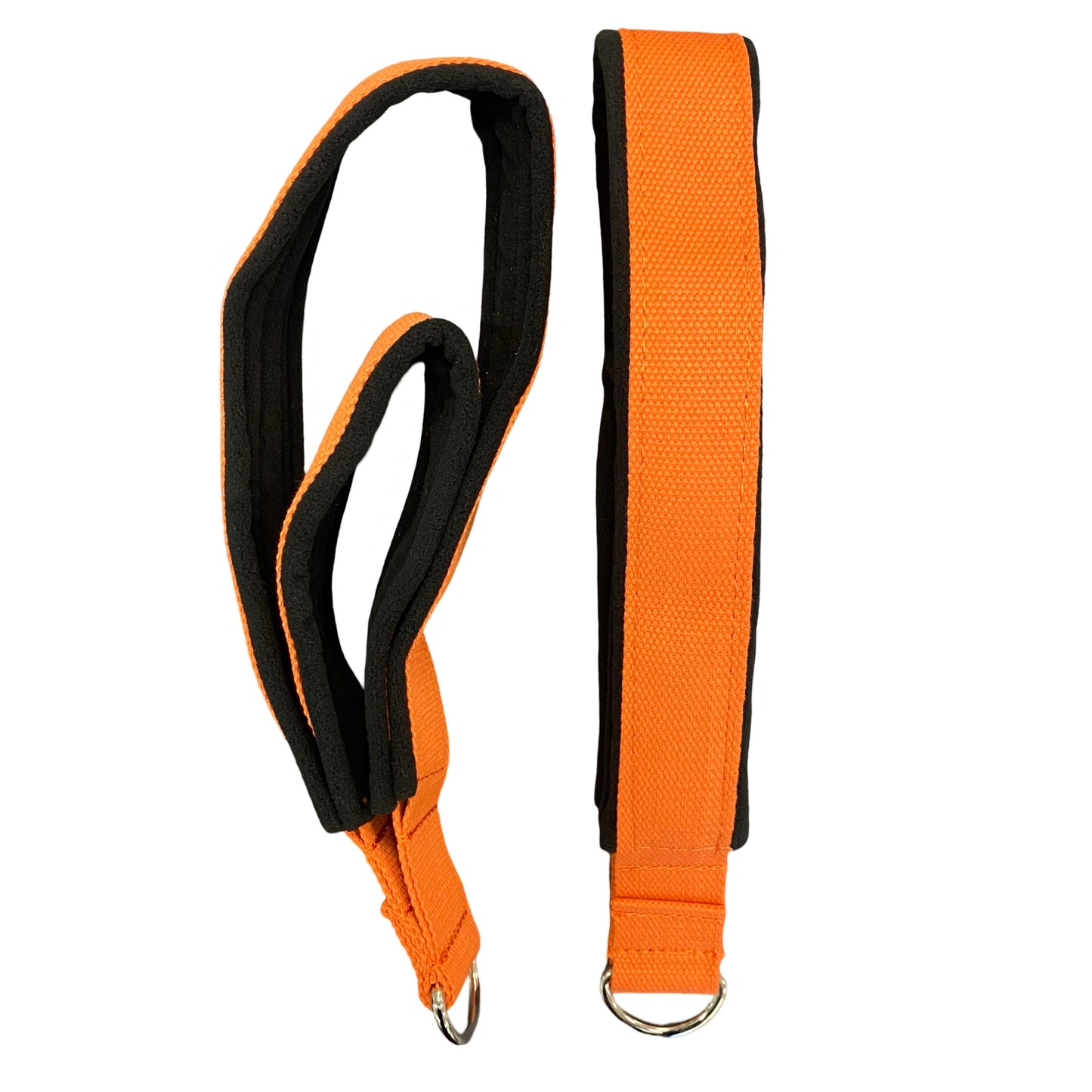 Double Loop Straps D Ring - One Pair - Orange Black (CLEARANCE)